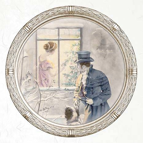 Zestaw papierów ryżowych - ITD RSM061 vintage ramki zima