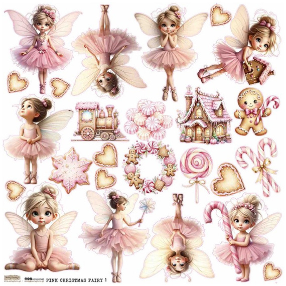 Naklejki papierowe - ScrapLove - Pink Christmas Fairy 1 - Różowe Świąteczne Wróżki 1
