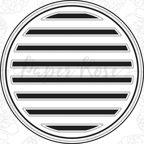 Wykrojnik - Paper Rose - Circle with lines - koło w paski