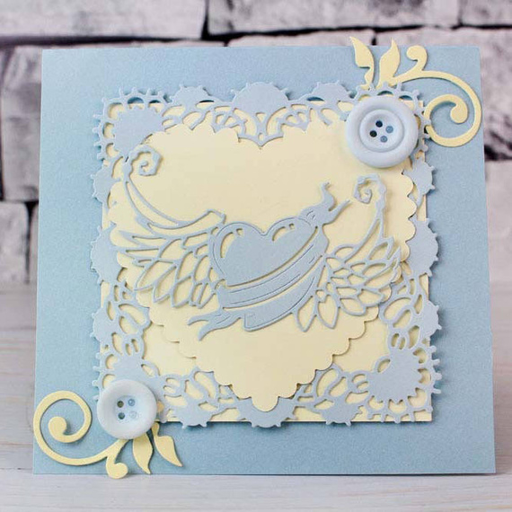 Wykrojnik - Tattered Lace - Winged Heart - uskrzydlone serce