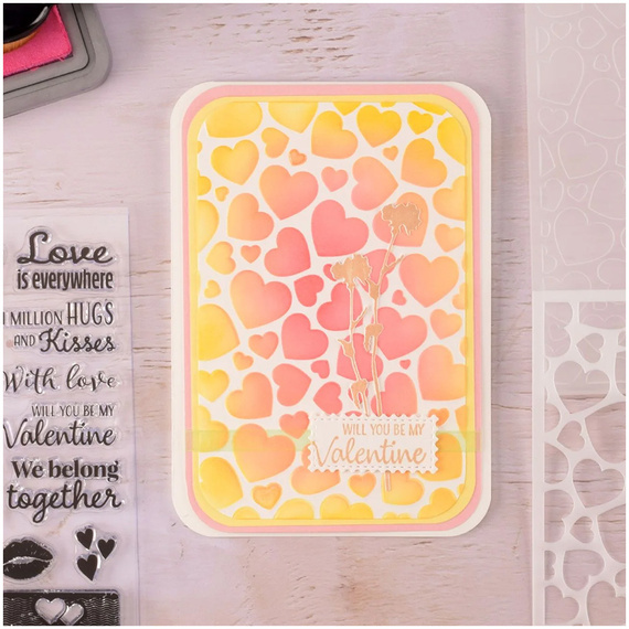 Szablon / Maska - Nellie's - Pop Up Hearts serca