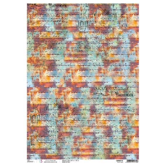 Papier ryżowy do decoupage A3 - Ciao Bella - Coral Reef-  Rusty Haze rdza