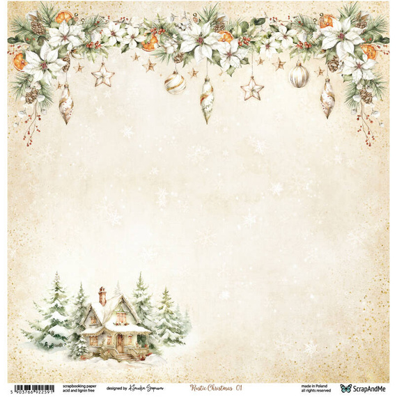 Papier do scrapbookingu 30x30 - ScrapAndMe - Rustic Christmas 01/02