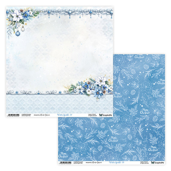 Zestaw papierów do scrapbookingu 30x30 - ScrapAndMe - Winter Sparkle