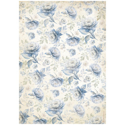Papier ryżowy A4 - Stamperia - Timeless Blue Flowers Pattern kwiatowy wzór