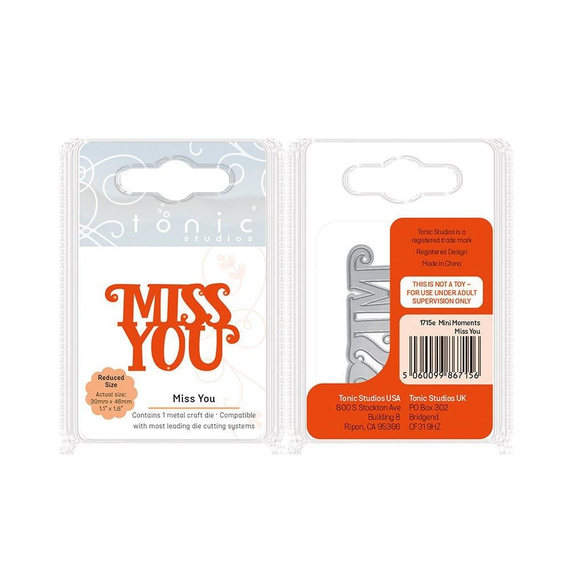 Wykrojnik - Miss You - Tonic Studios