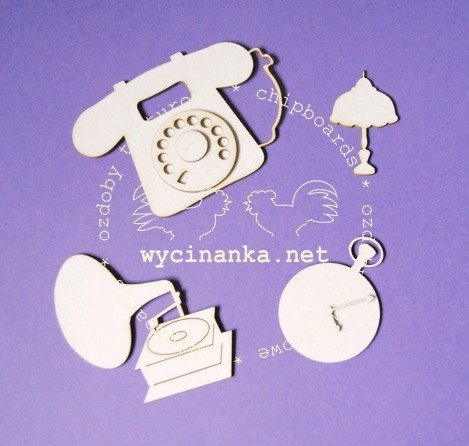 Tekturka - Retro - przedmioty codziennego użytku Wycinanka