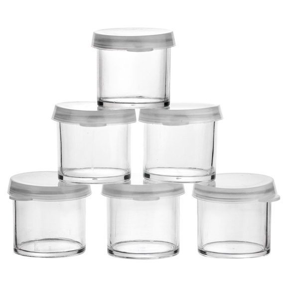 Mini plastikowe słoiczki pojemniczki 27x28mm - 6szt