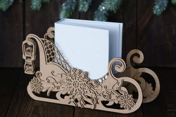 Tekturka - Zimowe sanie HDF 3D - Scrapiniec