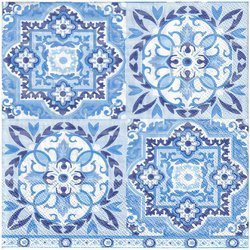 Serwetka 33x33cm - Tiles Blue kafelki