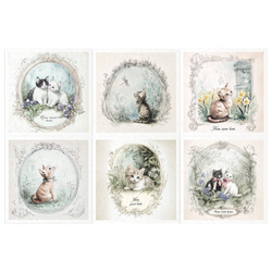 Zestaw papierów ryżowych - koty - RSM165 - Itd Collection