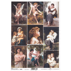Papier ryżowy do decoupage ITD-R1891 portrety dziewczynek, aniołki