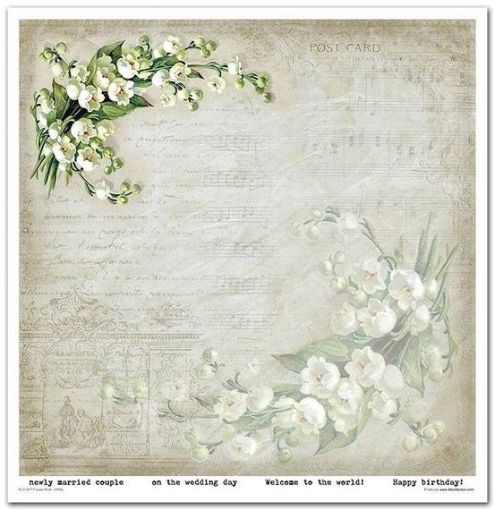 Zestaw papierów do scrapbookingu 30x30 - Itd Collection - Flower Post - White