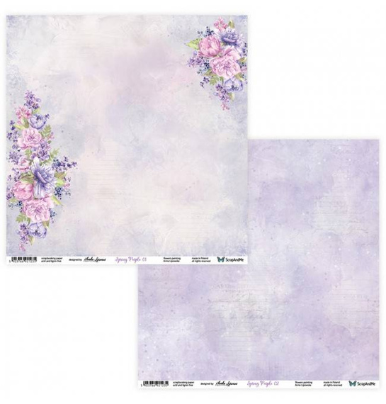 Zestaw papierów do scrapbookingu 30x30 - ScrapAndMe - Spring Purple