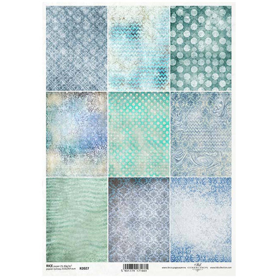 Papier ryżowy do decoupage ITD-R2027  tła, tapety, zygzaki, kropki, damask