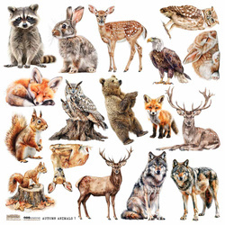 Naklejki papierowe - ScrapLove - Autumn Animals 1 leśne zwierzęta
