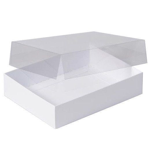 Pudełko z pełną szybką prostokątne białe - Rzeczy z papieru