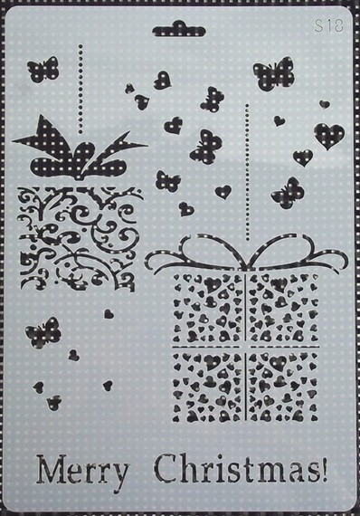 Maska / szablon plastikowy Merry Christmas 18x25,5cm