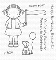 Stempel - My Favorite Things - Birthday Buddies dziewczynka z chorągiewką