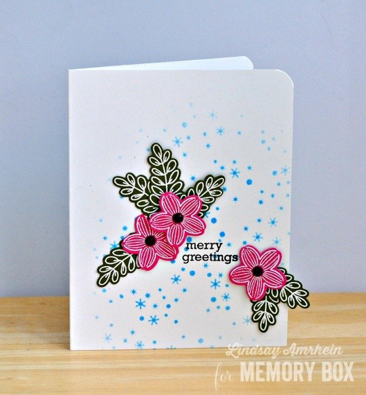 Stempel - Memory Box - Christmas Botanicals - wieniec Boże Narodzenie