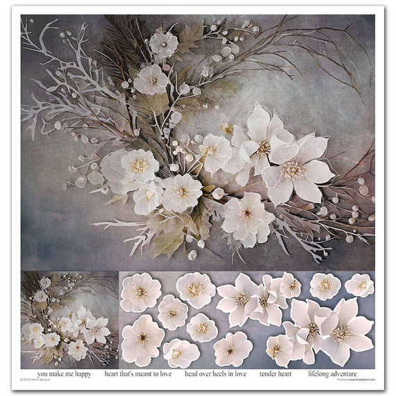 Zestaw papierów do scrapbookingu 30x30 - Itd Collection - Winter Bouquet