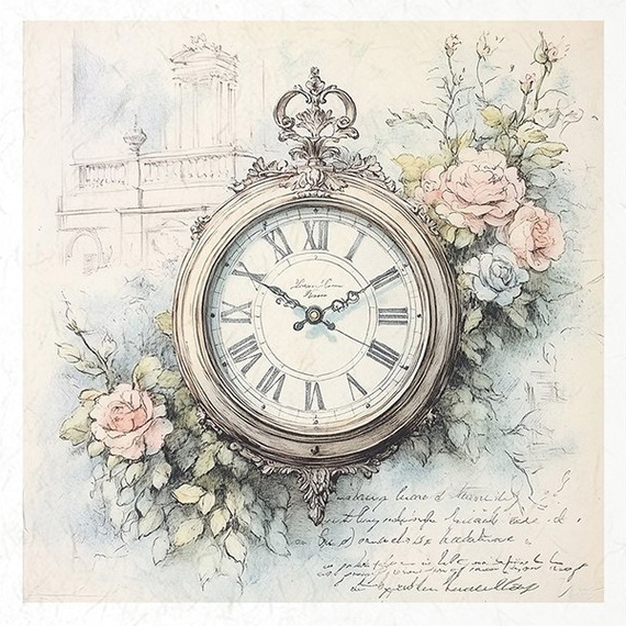 Zestaw papierów ryżowych - zegary - RSM167 - Itd Collection