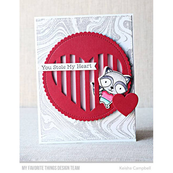 Wykrojnik - Die-namics - Peek-a-Boo Striped Heart serce