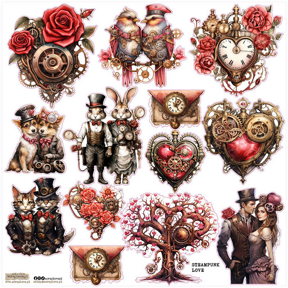 Naklejki - ScrapLove - Steampunk Love
