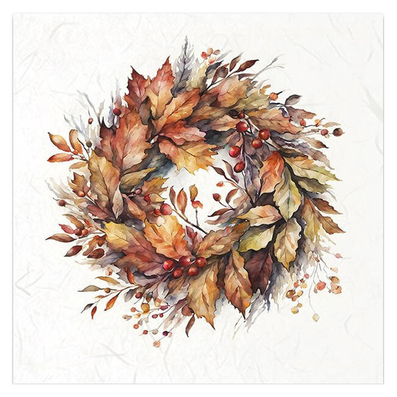 Zestaw papierów ryżowych - jesienne wiasnki szyszki jarzębina - RSM151 - Itd Collection