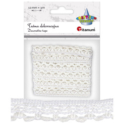Koronka bawełniana biała 12mm x 3m