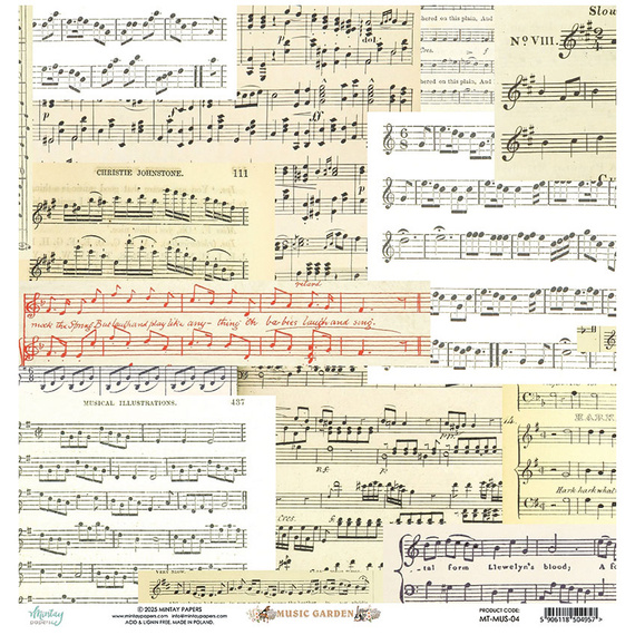 Papier do scrapbookingu 30x30 - Mintay - Music Garden 04