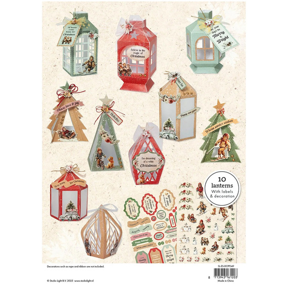 Zestaw papierów z elementami do stworzenia lampionów Lanterns Sparkling DIY - Studio Light