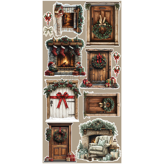 Zestaw dodatków do scrapbookingu - Craft o'clock - Oh Christmas Night - Flowers & More