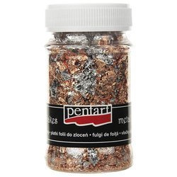 Folia płatki miedziane i srebrne metal flakes słoik 100ml - Pentart M1
