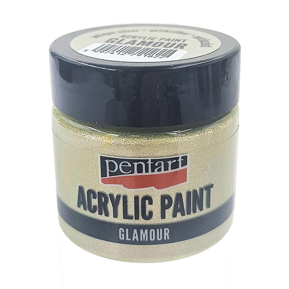 Farba akrylowa Glamour - Pentart - metaliczne antyczne srebro 50ml