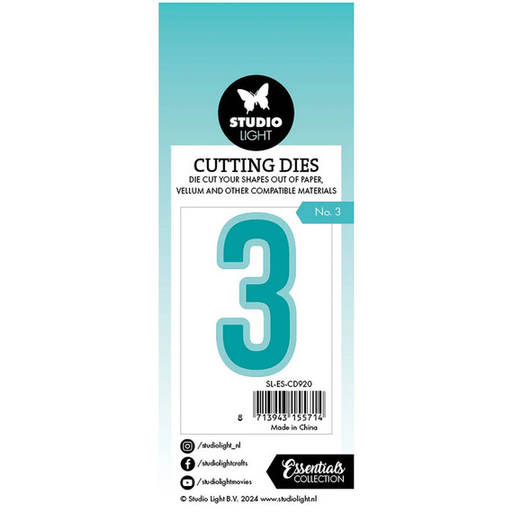 Wykrojnik do papieru - StudioLight - Cyfra 3
