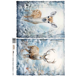 Papier ryżowy A4 - Scraplove - Winter Forest Animal 4 - Zimowe Leśne Zwierzęta
