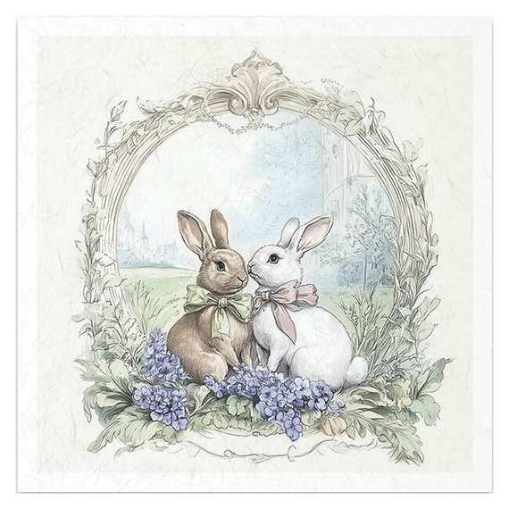 Zestaw papierów ryżowych - zajączki wielkanocne - RSM160 - Itd Collection