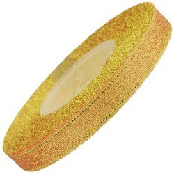 Wstążka brokatowa 12mm 27m - różowo złota