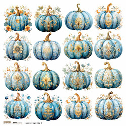 Naklejki papierowe - ScrapLove - Blue Pumpkin 1 niebieskie dynie