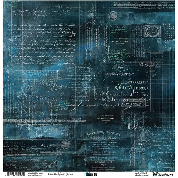 Papier do scrapbookingu 30x30 - ScrapAndMe - 4 him 01/02