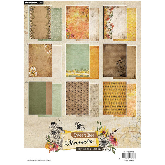 Zestaw papierów i elementów do scrapbookingu A4 - Sweet Bee Memories
