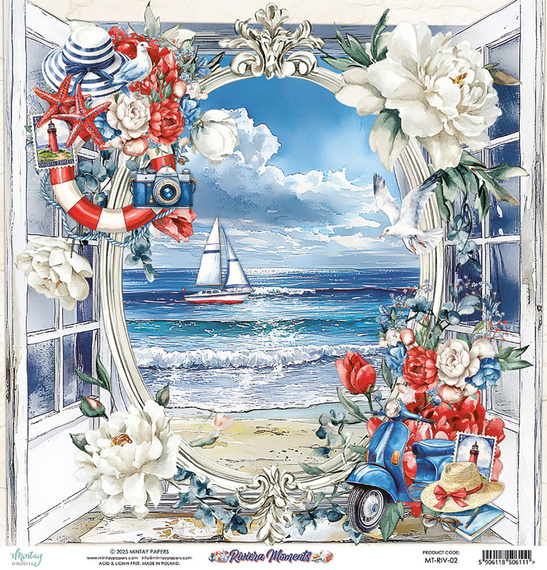 Papier do scrapbookingu 30x30 - Mintay - Riviera Moments 02
