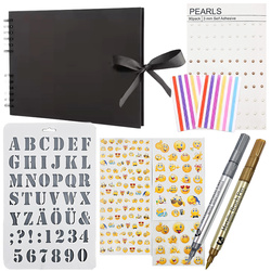 Album na zdjęcia A4 czarny - 40 kart z naklejkami i pisakami