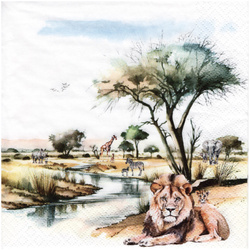 Serwetka do decoupage 33x33cm - Etosha Park safari