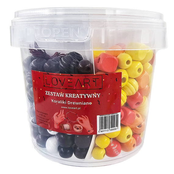 Zestaw kreatywny - drewniane koraliki