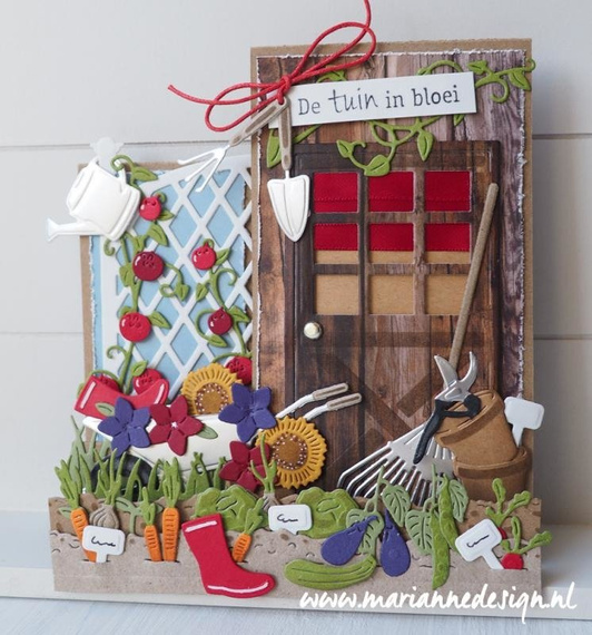 Wykrojnik - Marianne Design - Boots Buxes - roślina doniczka i kalosze