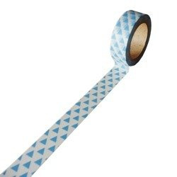 Taśma dekoracyjna biała w niebieskie trójkąty
