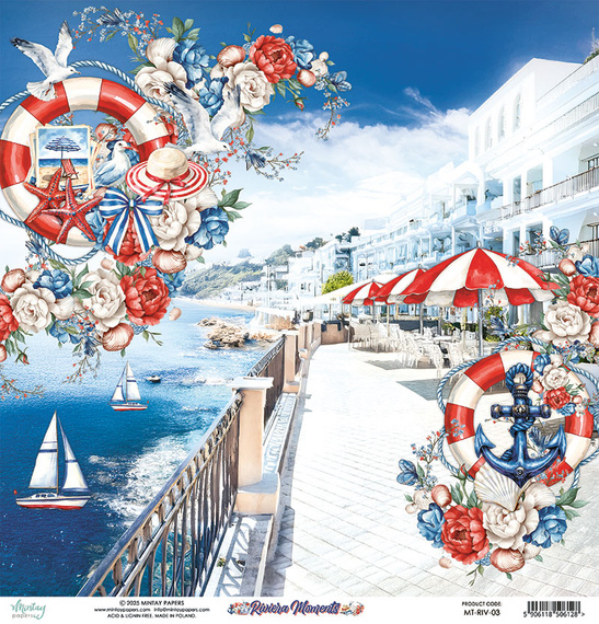 Papier do scrapbookingu 30x30 - Mintay - Riviera Moments 03