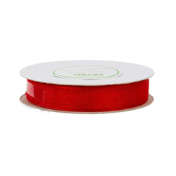 Tasiemka / wstążka organza czerwona 12mm x 23m